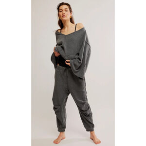 SET Free People Day Off Set Sweater and Joggers Washed Black Size XS NWOT